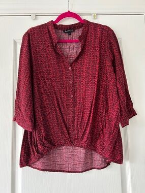 Velvet Heart Red Patterned Henley Tunic